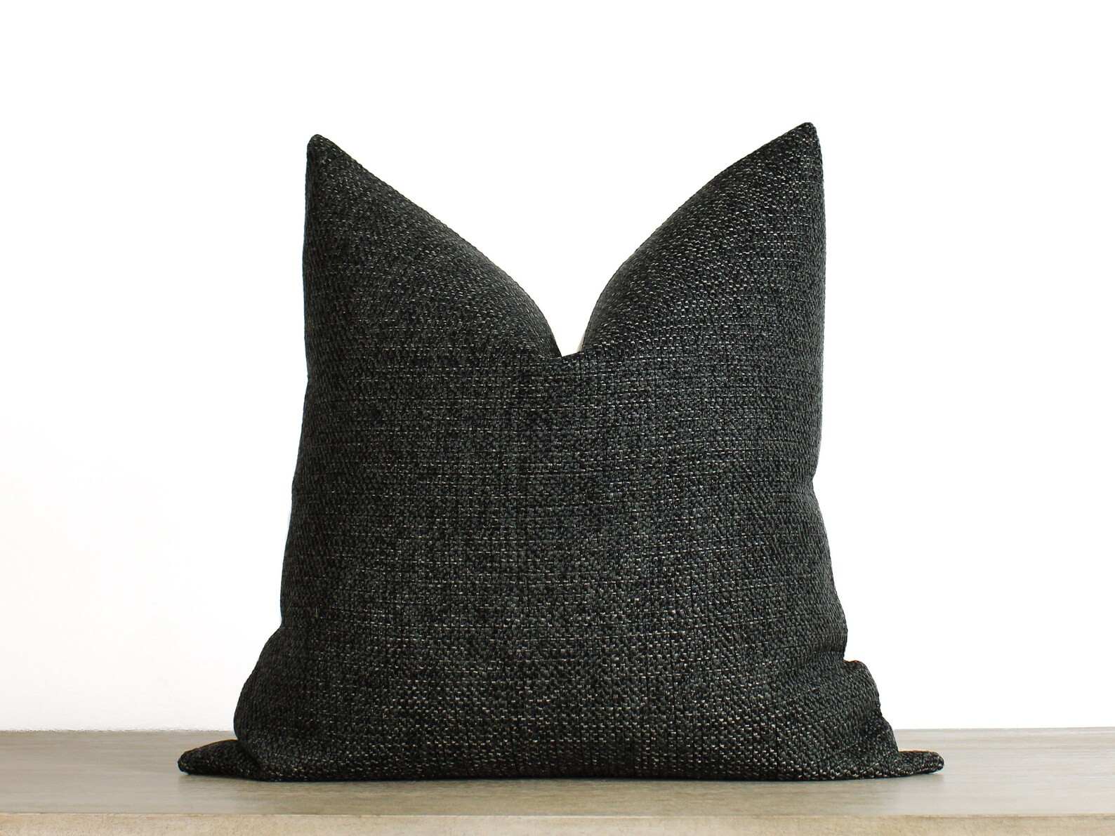 Charcoal Black Pillow Cover Modern Black Decor Modern - Etsy | Etsy (US)