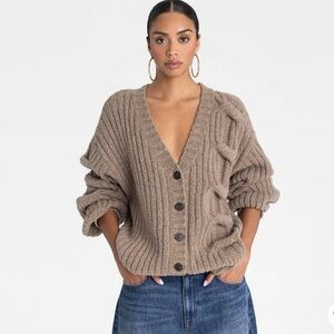 NWT KBB by Kahlana Cozy Tan Cable Knit Cardigan | Poshmark