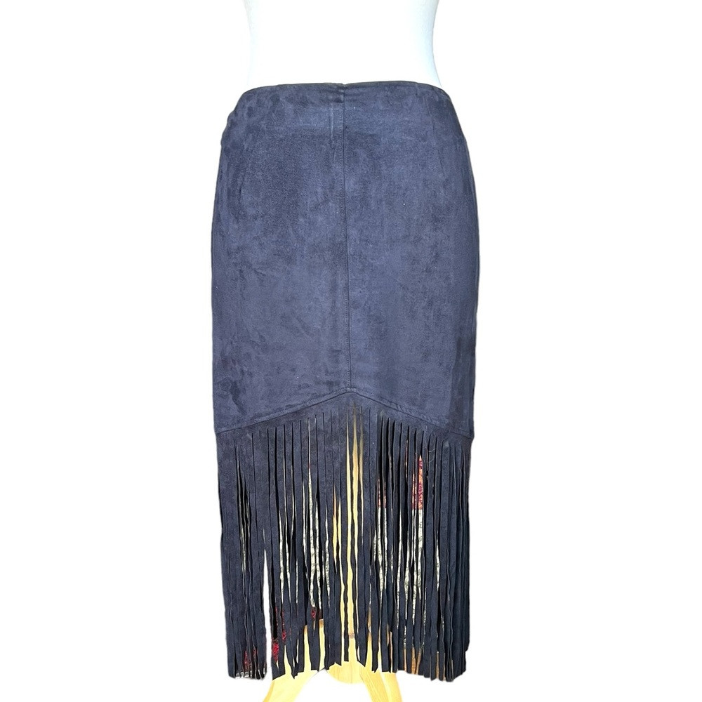 Faux suede boho fringe skirt | Poshmark