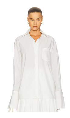 Helsa Classic Oversized Shirt in Tech Poplin in White from Revolve.com | Revolve Clothing (Global)