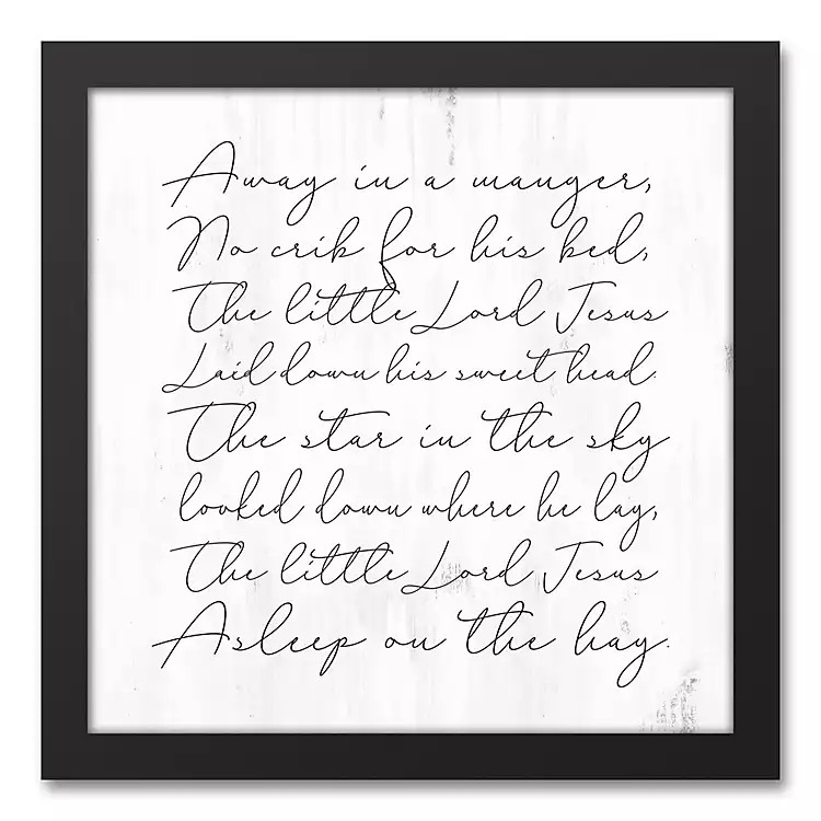 New!Away In A Manger Framed Canvas Art Print | Kirkland's Home