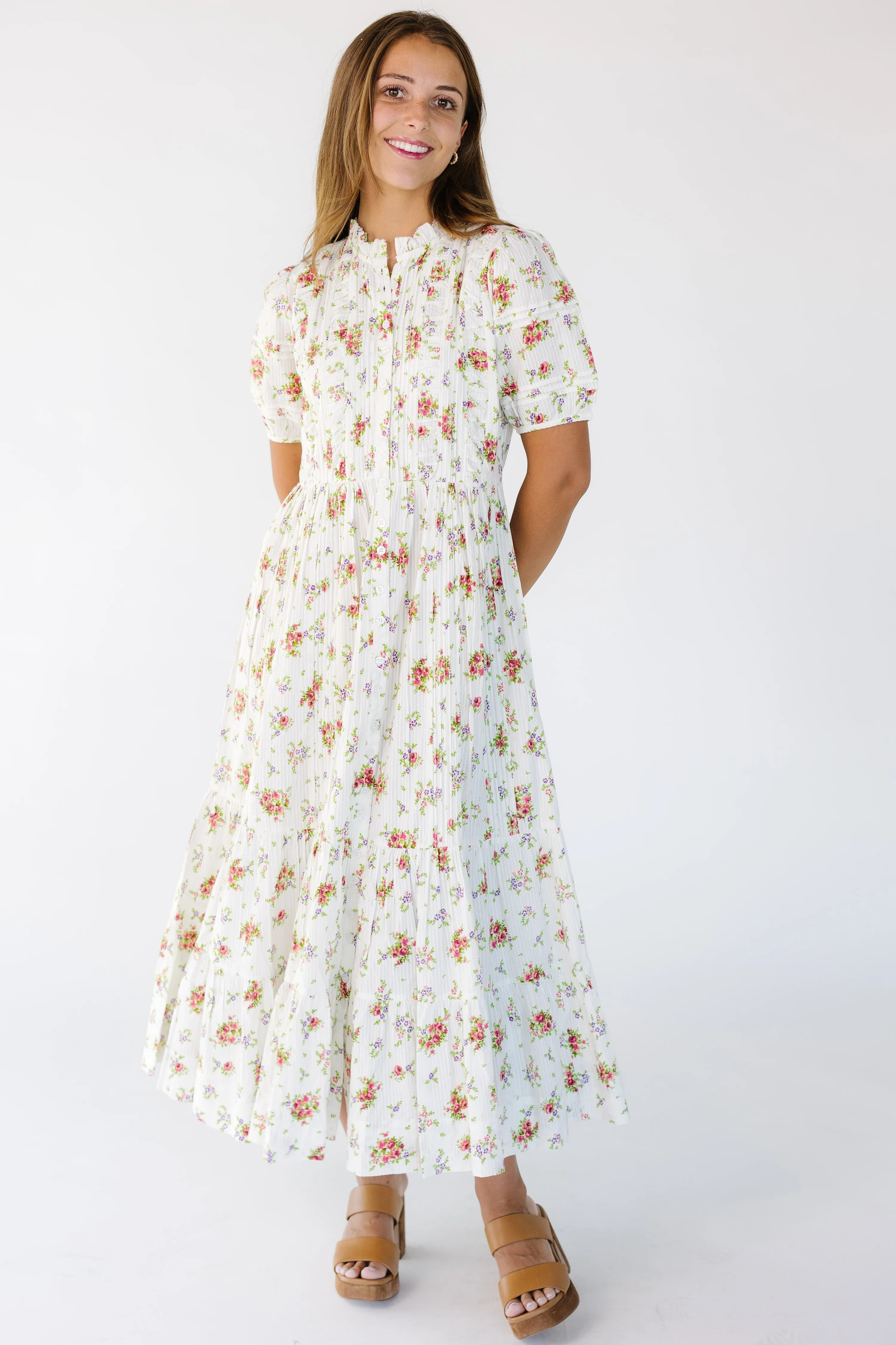 Citrus Flower Fields White Dobby Dress | Called To Surf
