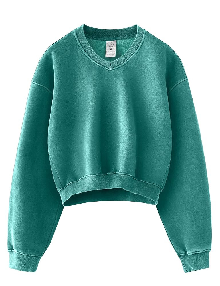 Hatant Sweatshirt for Women Acid Wash Athletic Hoodie Heritage Fleece V-neck Long Sleeve Hoodie F... | Amazon (US)