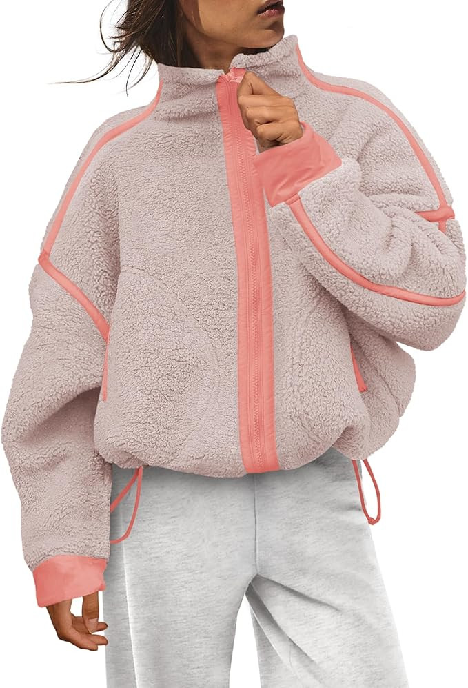 Panadila Womens Fleece Zip Up Jacket Fuzzy Sherpa Jacket Casual Teddy Coats Winter Outerwear with... | Amazon (US)