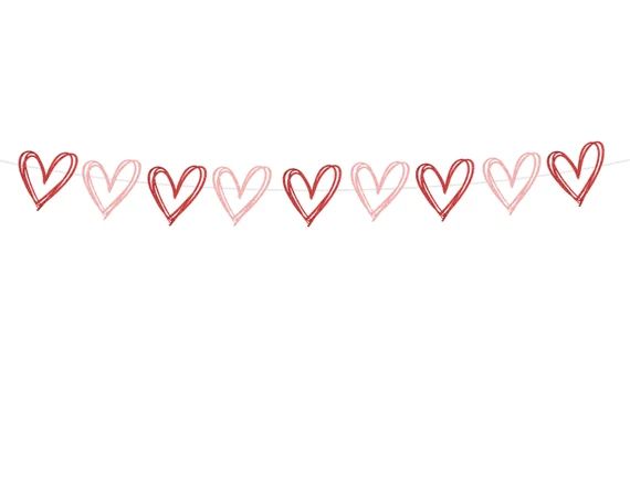 Heart Banner  Valentines Day Decor  Happy Valentines Day | Etsy | Etsy (US)