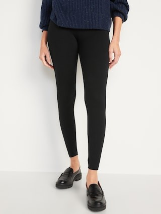 High-Waisted Jersey Fashion Layering Leggings | Old Navy (US)