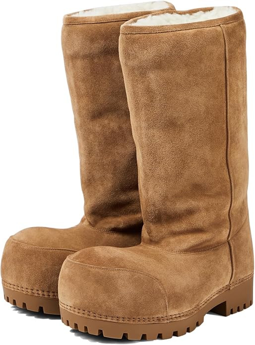 Suede Platform Snow Boots for Women Classic Fur Hippy Winter Boots Slip On High Boots Comfortable... | Amazon (US)