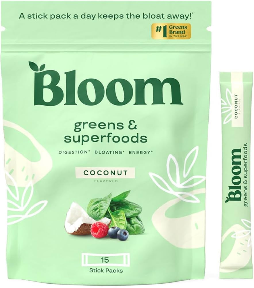 Bloom Nutrition Superfood Greens Powder Stick Packs, Digestive Enzymes with Probiotics and Prebio... | Amazon (US)