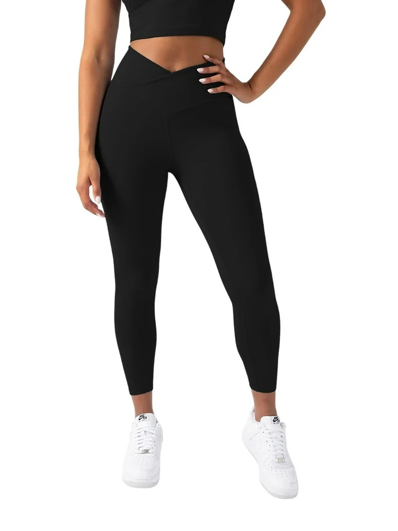 YITTY Active Women's UltraLuxe Crossover High-Waist Legging, Athleisure, 4-Way-Stretch, Iconic Bl... | Walmart (US)