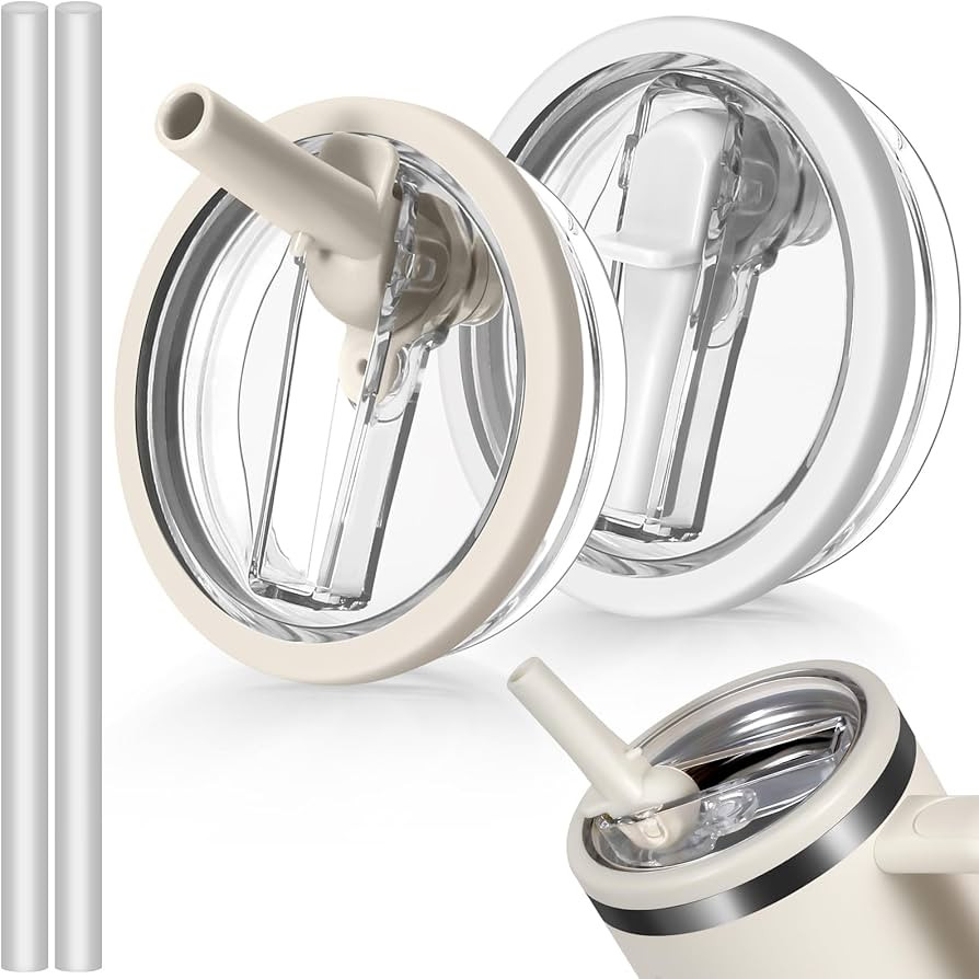 40oz Flip Straw Leak Proof Lid for Stanley H2.0 Quencher Protour Tumbler, 2 Pack Spill Proof Lid ... | Amazon (US)