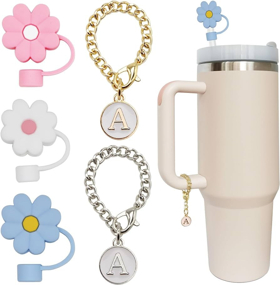 Altally 3PCS Straw Cover for Stanley Cup 30&40 Oz 10mm Flower Silicone Straw Topper Protector Lid... | Amazon (US)