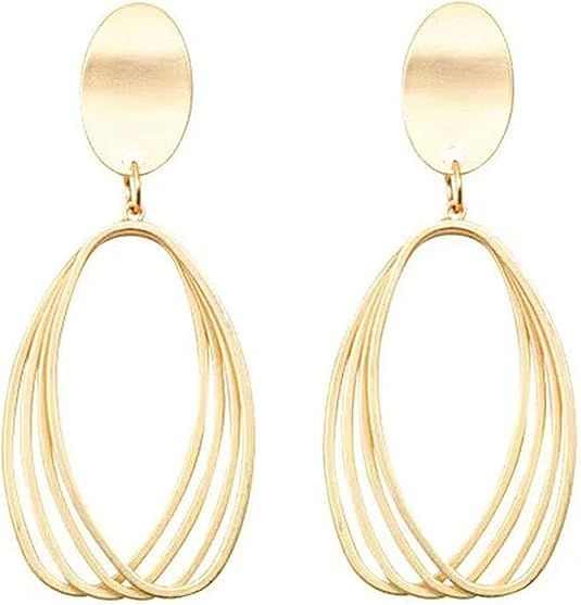 Gold Dangle Earrings,Statement Earrings Lightweight Teardrop Earrings,Gold Earrings for Women | Amazon (US)