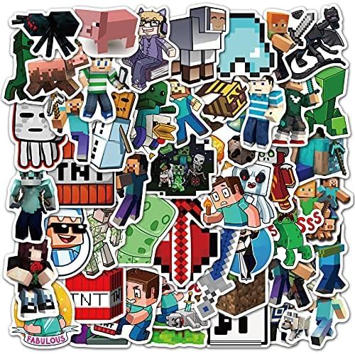 Minecraft Stickers Decals 50 Pack Video Game Theme Funny Stickers for Minecraft Lovers Best Gift | Amazon (US)