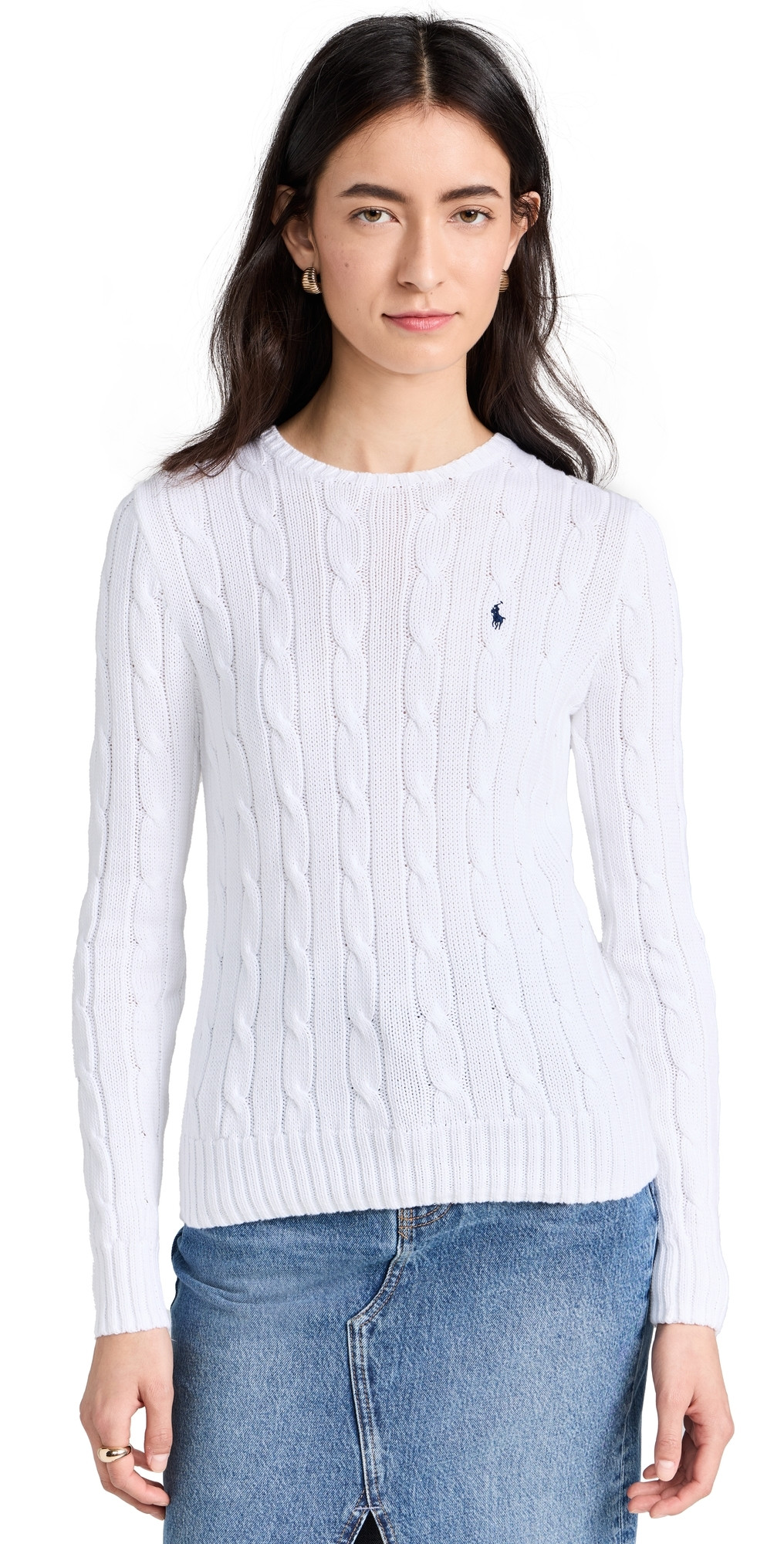 Polo Ralph Lauren Cotton Julianna Long Sleeve Pullover White XXS | Shopbop