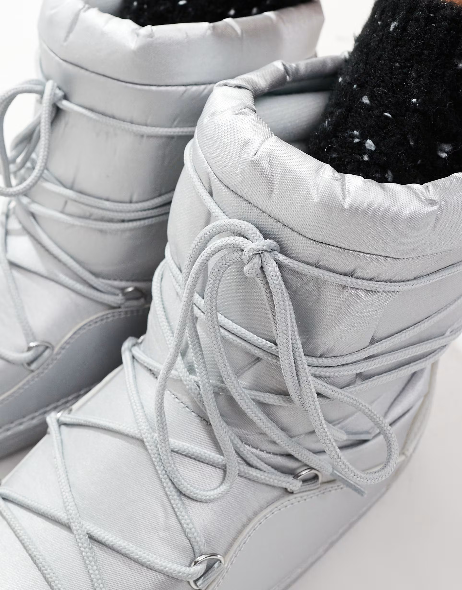SEQWL snow boots in silver | ASOS (Global)