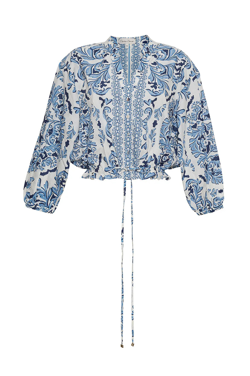 Perrin Top in Saltaire Light Blue | Over The Moon