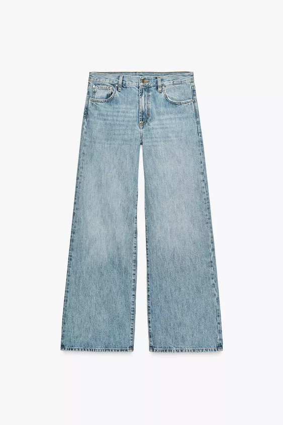 ZW COLLECTION WIDE LEG LOW RISE JEANS | Zara Canada