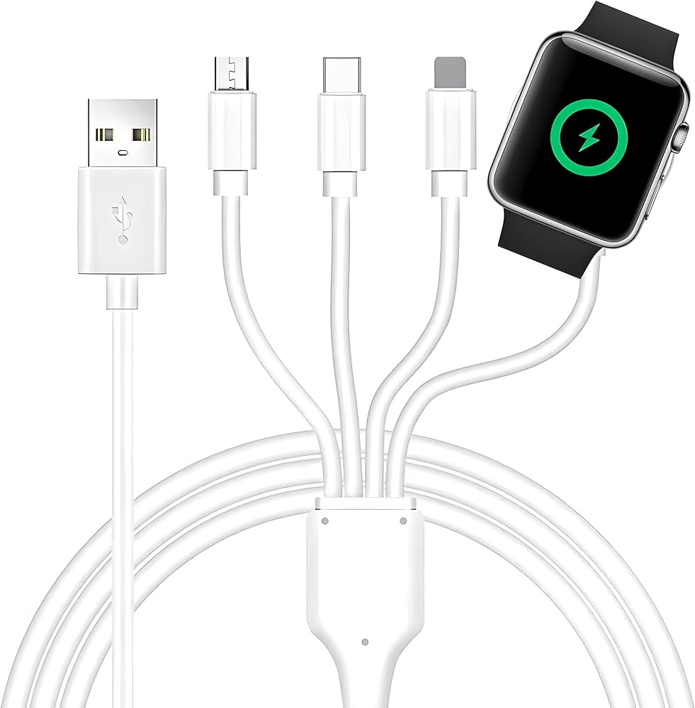4 in 1 Watch & Phone Charger Cable, Multi USB Charging Cable - Type C Cable, Fast Magnetic Chargi... | Amazon (US)