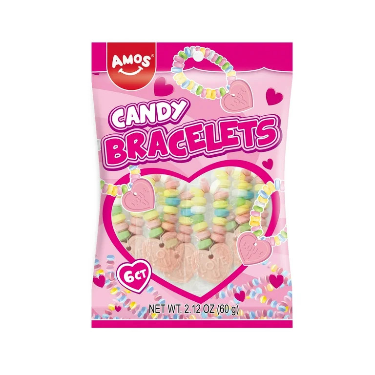 Amos Sweets Candy Bracelets for Kids, 6 Count, Fruity Flavors, Stretchable | Walmart (US)