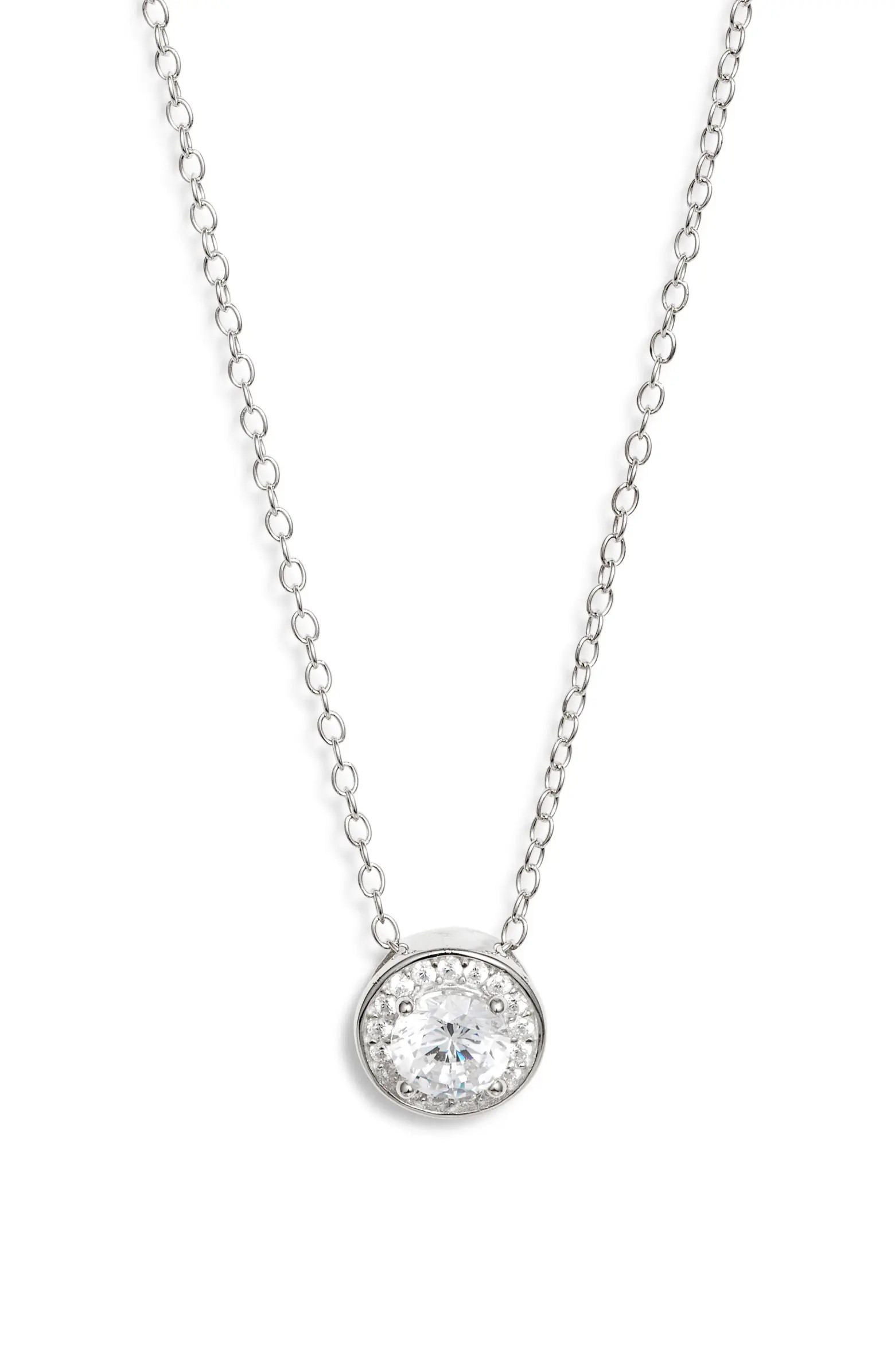 Cubic Zirconia Halo Pendant Necklace | Nordstrom