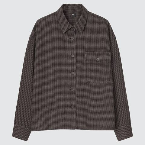 Damen Cropped Flanell Hemdjacke | UNIQLO (DE)
