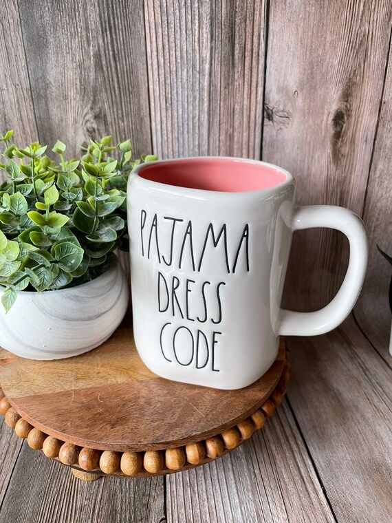 Rae Dunn Pajama dress code mug - pink coffee mug - funny mug - gift idea - gift for her - birthda... | Etsy (US)