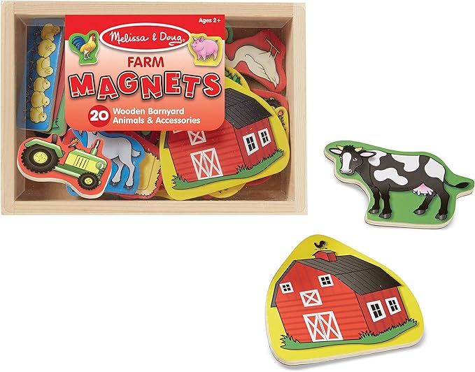 Melissa & Doug 20 Wooden Farm Magnets in a Box | Amazon (US)