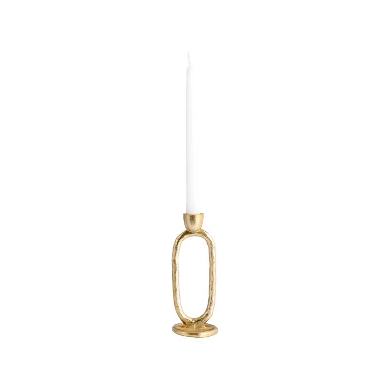 Oval Ring Taper Candle Holder - Contemporary Black Abstract Metal Candle Display - Wedding Event ... | Wayfair North America