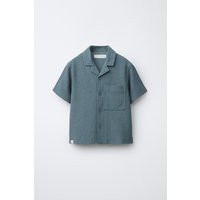 Zara - Rustic Spread Collar Shirt - Blue / Green - 13-14 Years (64,6 Inches) - Kids | Zara US