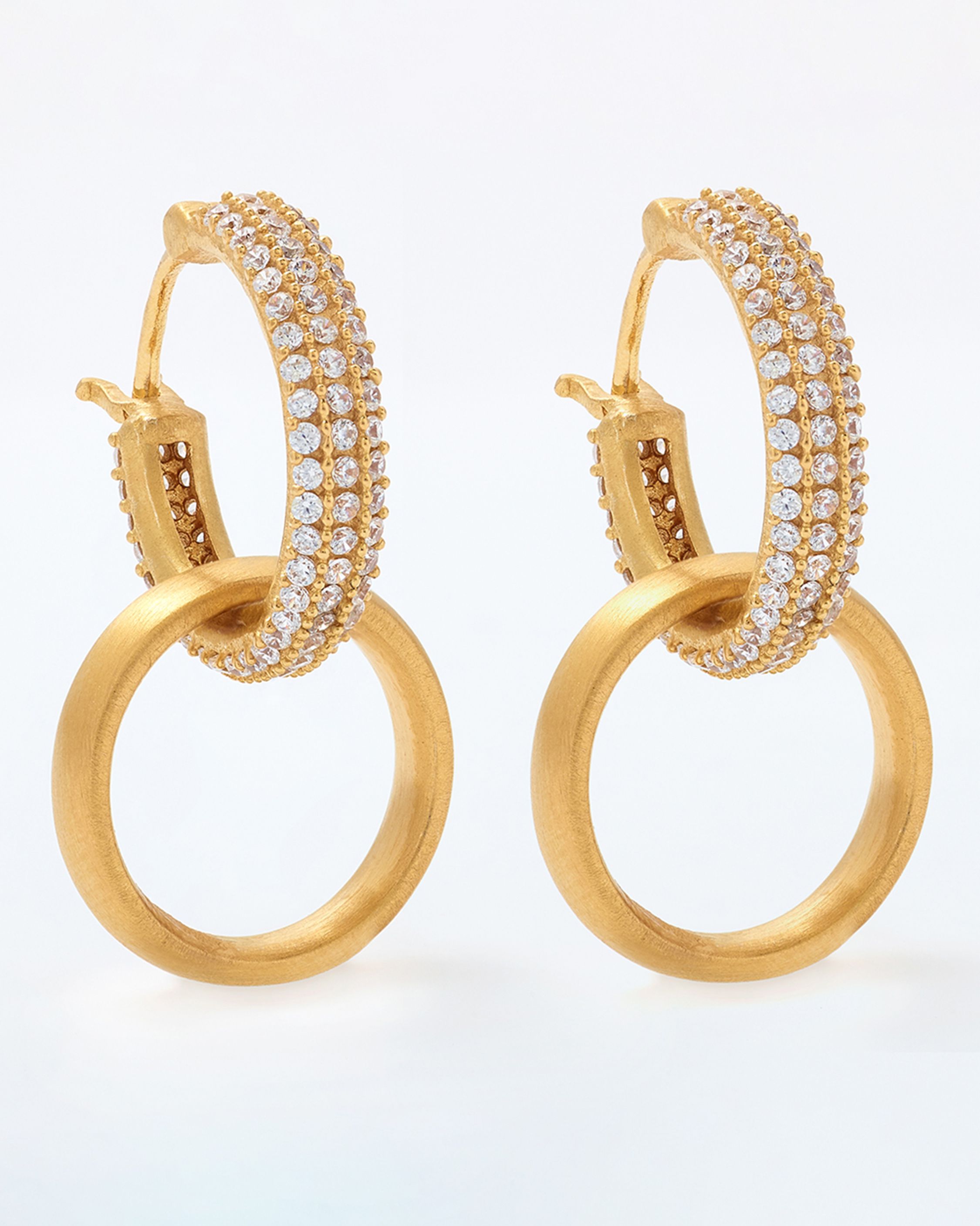 Signature Drop Hoop Pavé Earrings | Olivela