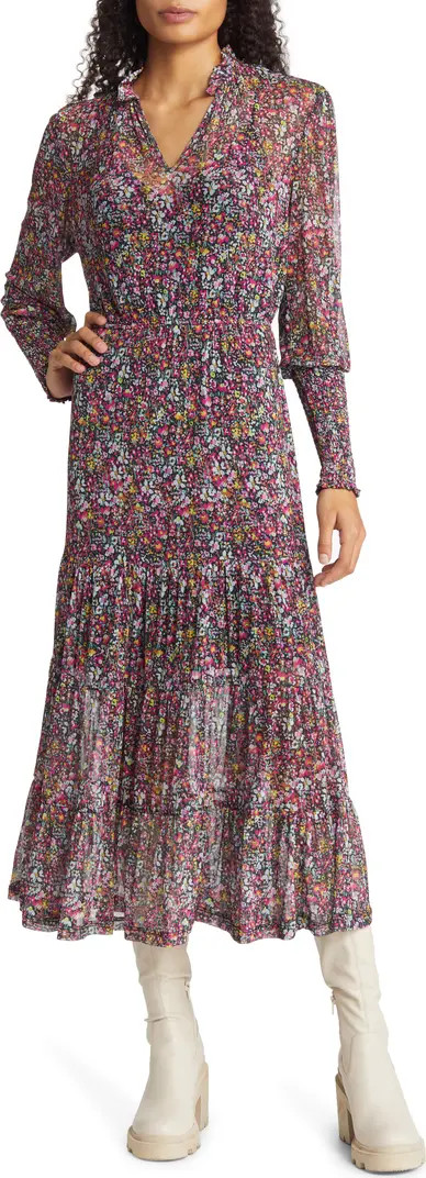 Steve Madden Floral Tiered Long Sleeve Midi Dress | Nordstrom | Nordstrom