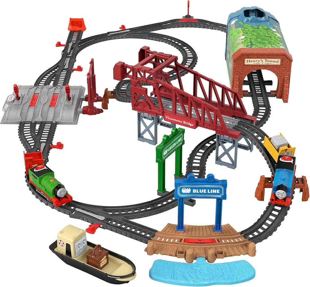 Thomas & Friends Talking Thomas & Percy Toy Train & Track Set, Motorized Engines with Sounds & Ph... | Amazon (US)