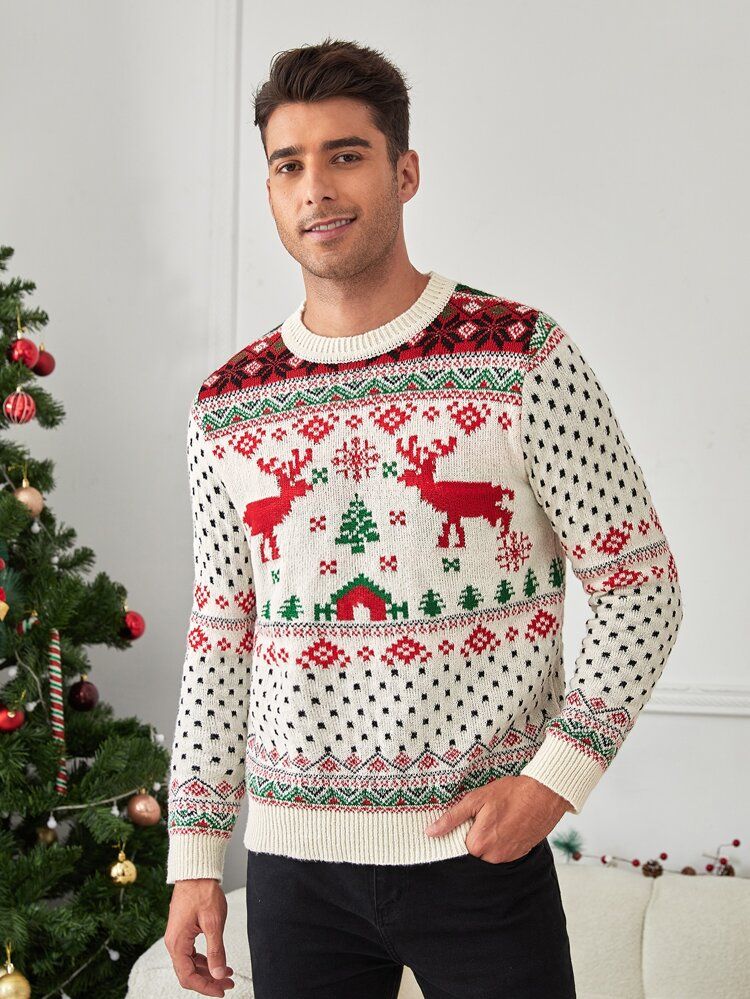 SHEIN Men 1pc Christmas Pattern Sweater | SHEIN