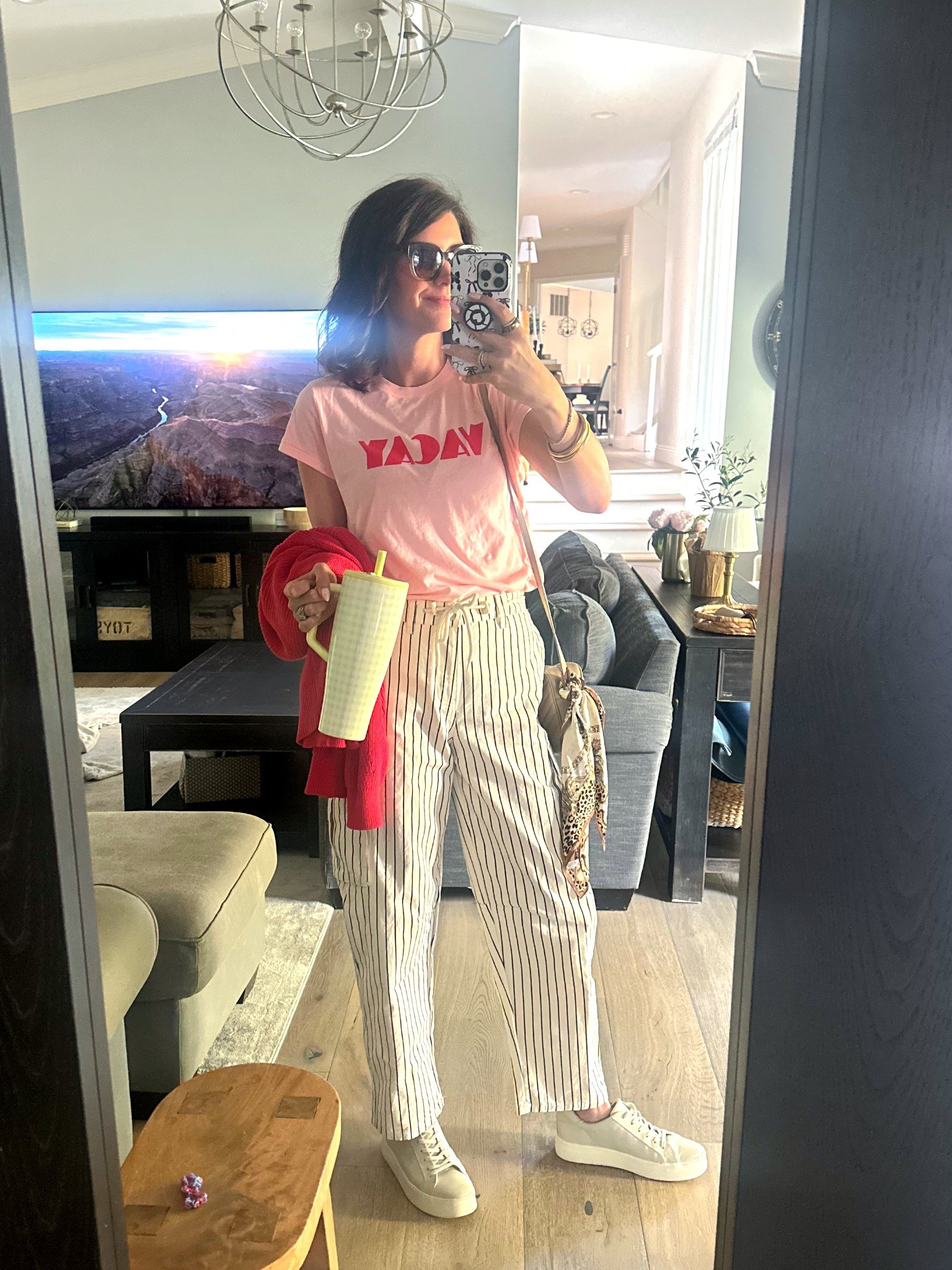 Wishing I was on vacay. Actually going to baseball and gymnastics. Wearing a small in the top and a size 2 in the denim. Tts. The barrel is very slight. Love the cargo pocket so much! All on sale! 

#LTKStyleTip #LTKFindsUnder50 #LTKSaleAlert