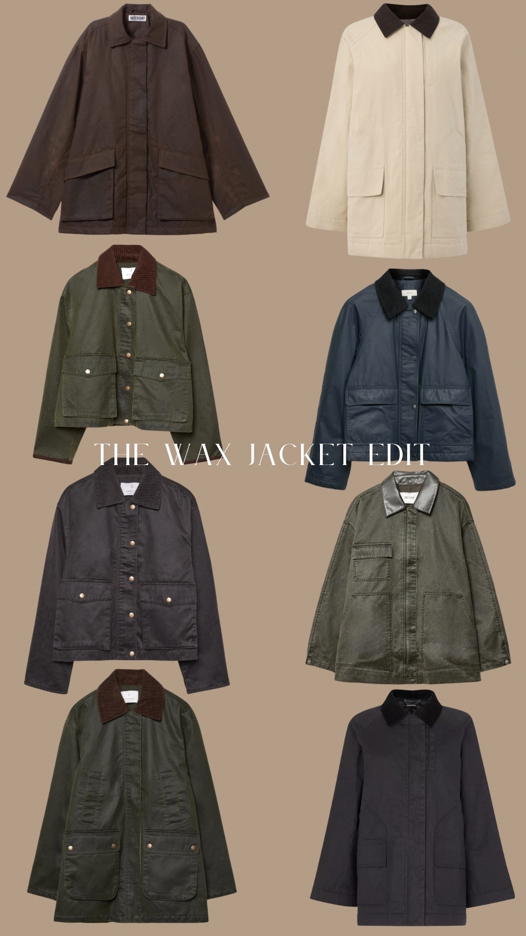 WAX JACKET EDIT
Wax jackets are a staple piece in any countryside dwellers wardrobe, however they’re not just for us country folk, city girls can rock a wax jacket too. They’re incredibly versatile and offer resistance from rain and wind making them a practical outerwear choice for Autumn 🍂 

In this edit you’ll find the 8 options shown in the collage as well as some additional styles that I’ve found and there’s a range of price points to suit all budgets. 

See my other posts for more outerwear edits for the season ahead.

#LTKuk #LTKeurope #LTKautumn