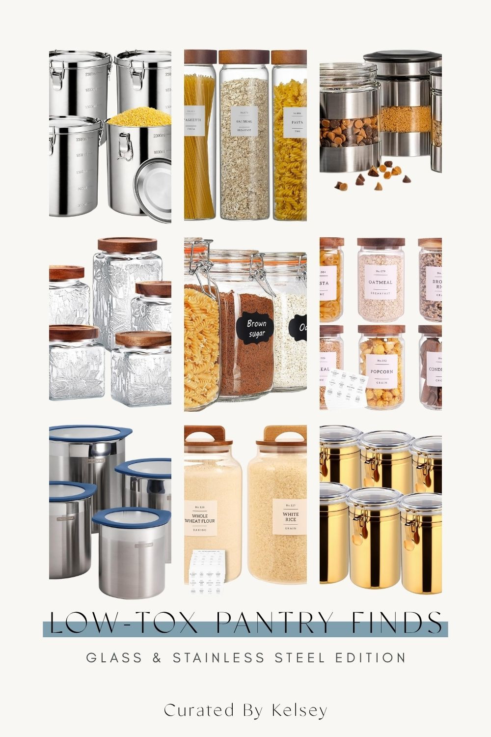 Honestly one of the questions I get asked most is what pantry storage I use — so here it all is! Glass and stainless steel only, no plastic touching my dry goods. Everything is linked so you can shop whatever fits your pantry style best! 

 #LTKmomlife #LTKfoodie #LTKHome