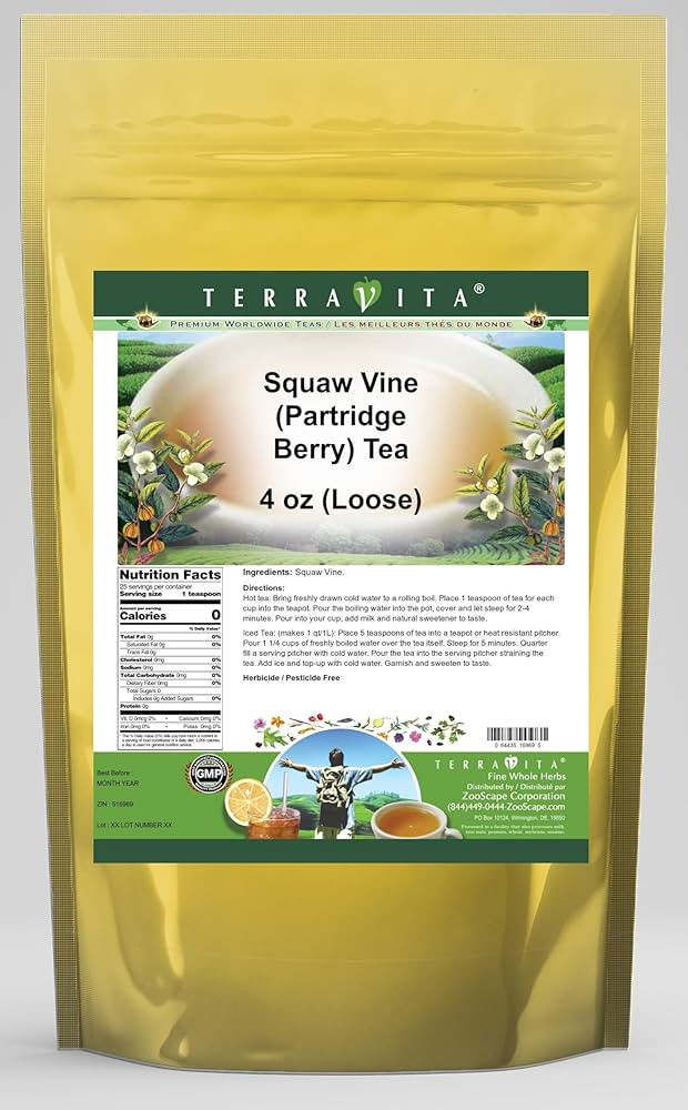 Squaw Vine (Partridge Berry) Tea (Loose) (4 oz, ZIN: 516969) | Amazon (US)