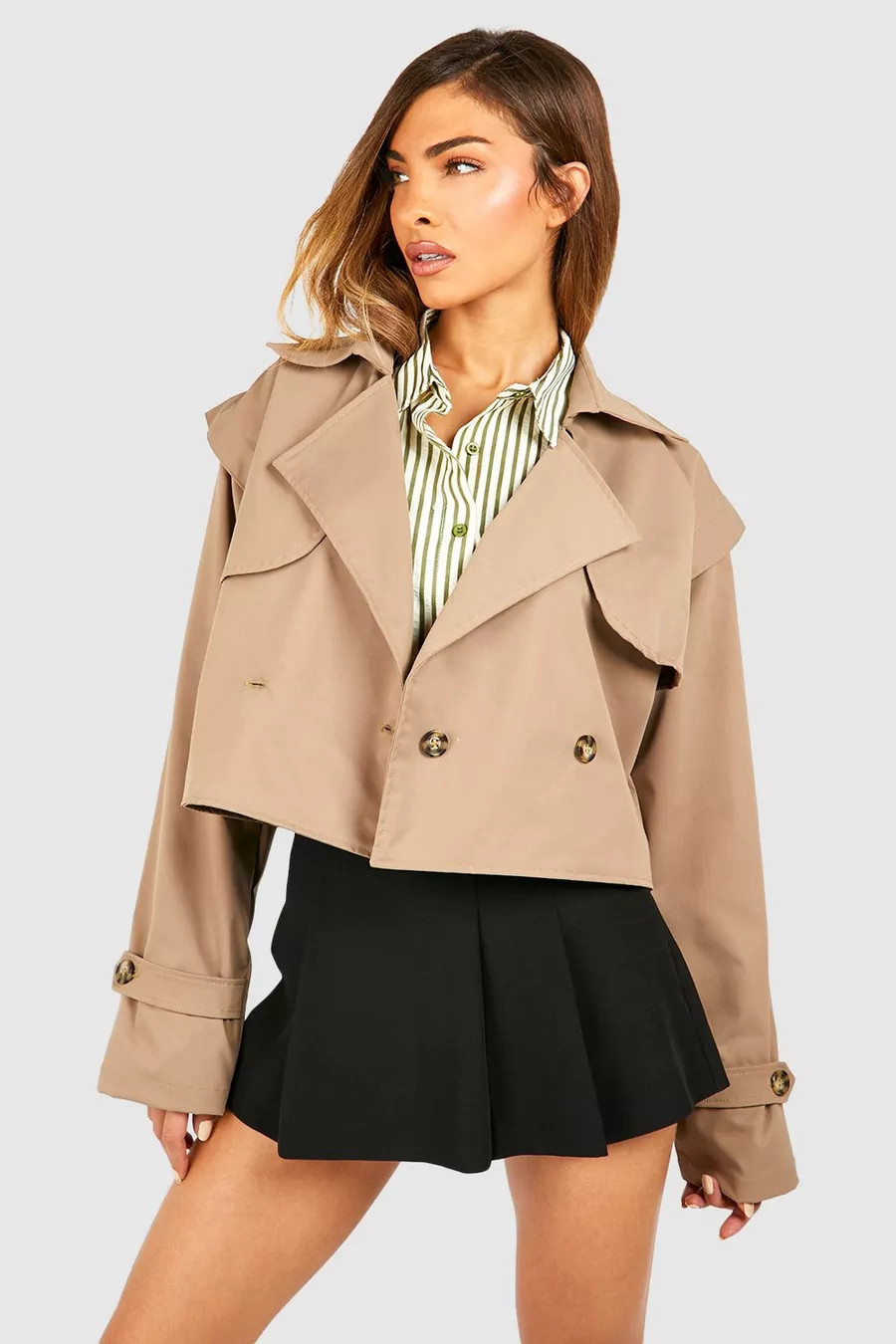 Crop Trench Coat | boohoo (US & Canada)
