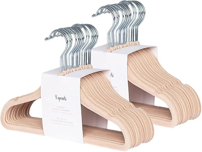 3 Sprouts Velvet Baby Hangers - Non-Slip Hanger for Infant, Toddler, Baby Clothes - Closet Kids H... | Amazon (US)