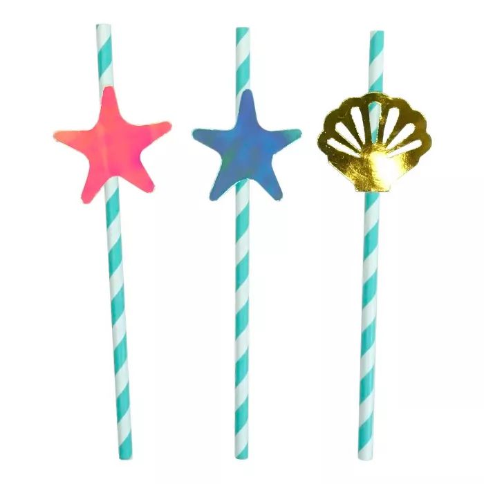 20ct Mermaid Paper Straws - Spritz™ | Target