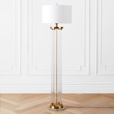 Cyrus Floor Lamp Brass Acrylic glam decor essentials decor accessories living room finds | Z Gallerie