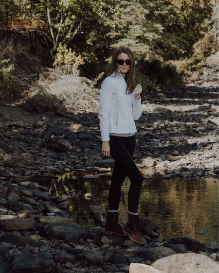 Hiking outfit, hiking boots, Spyder jacket, timberland boots, prada glasses, black leggings, Athleta, Patagonia, Patagonia vest, casual outfit, outdoors, monochrome minimalist 

#LTKstyletip #LTKSeasonal #LTKshoecrush