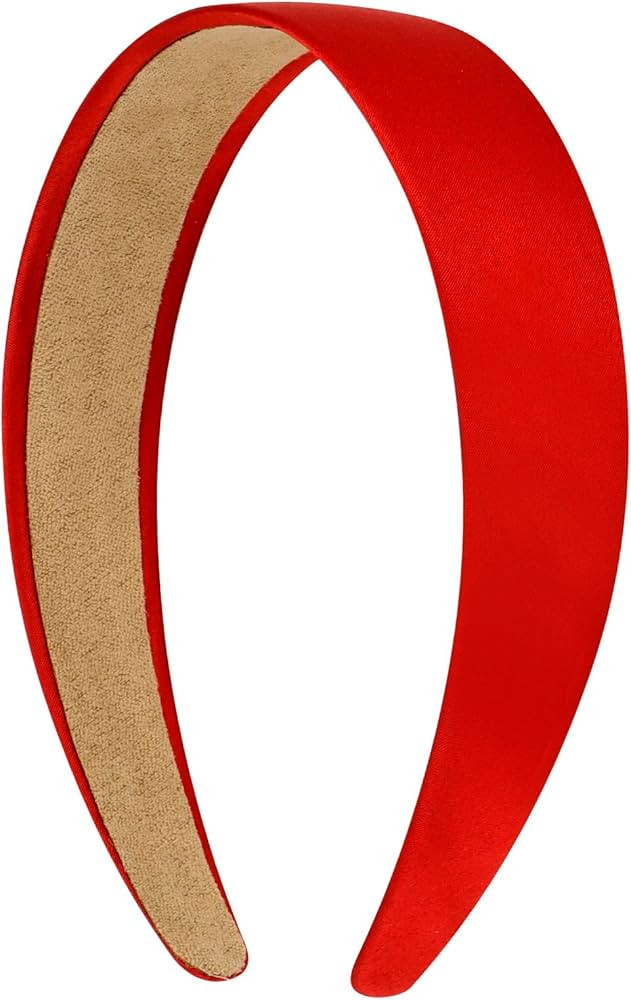 VELSCRUN Red Headband Satin Headbands for Women Girls Non Slip 1.3 Inch Women Hair Bands Hallowee... | Amazon (US)