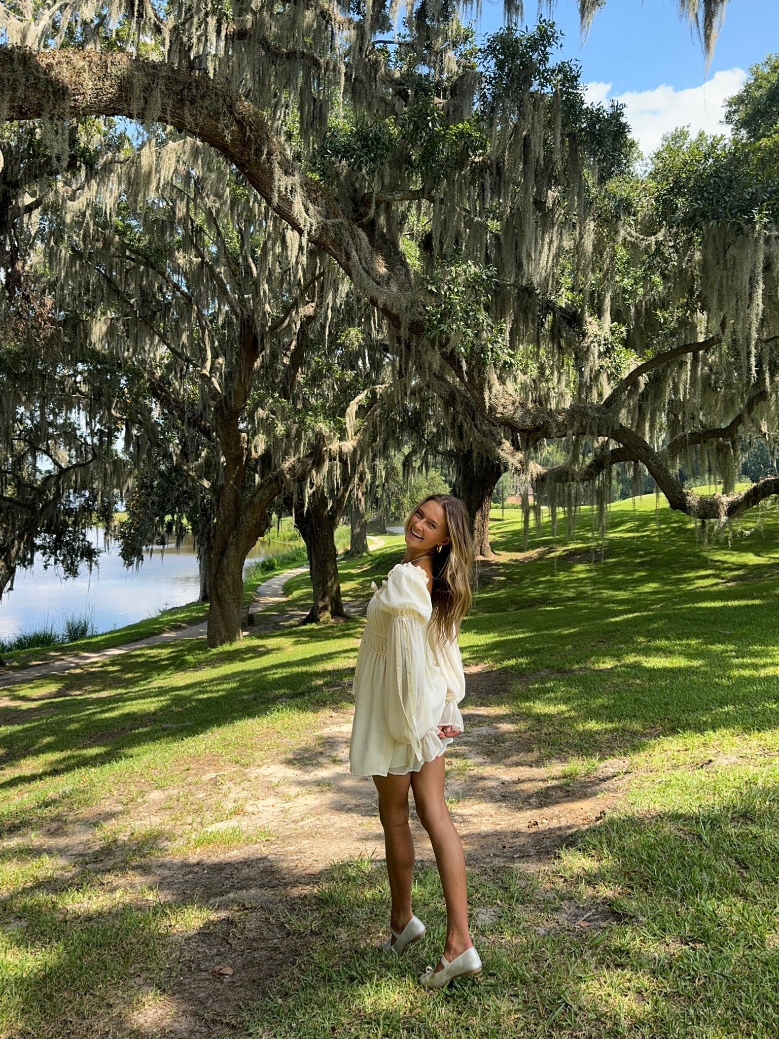 one of the prettiest dresses i own 🤍 ive worn it for our engagement photos and now to our venue tour!! perfect for any season and especially your bridal era! 

#LTKfindsunder100 #LTKwedding #LTKSeasonal