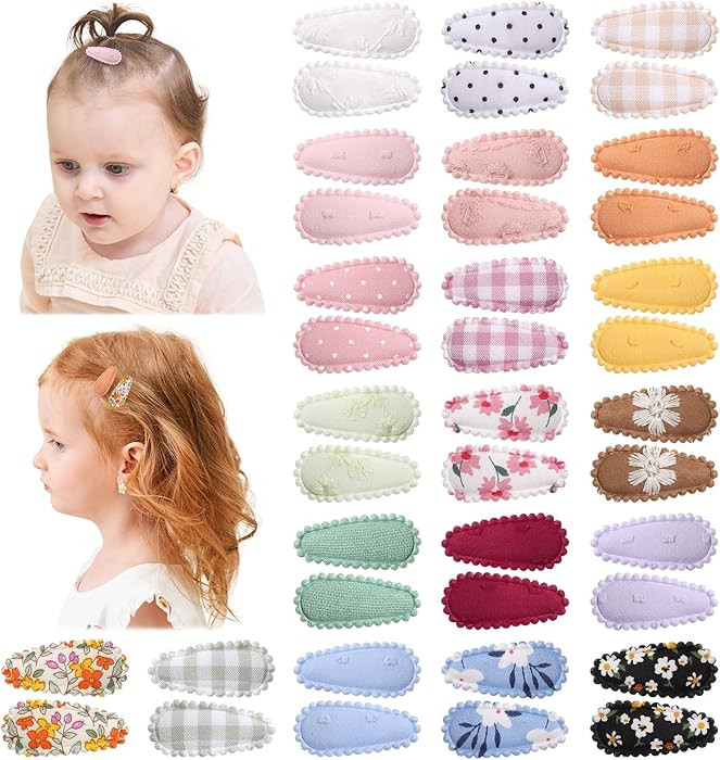 40 PCS Cute Toddler Snap Hair Clips with Flower Patterns - 1.5" Mini Hair Barrettes and Accessori... | Amazon (US)