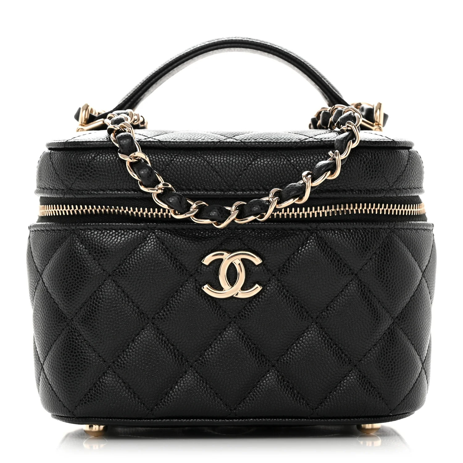 Caviar Quilted Small CC Vanity Case Black | FASHIONPHILE (US)