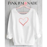 Valentines Sweater. Off Shoulder Sweatshirt. Heart Love Sweater . Friendship Made By Pink Lemonade A | Etsy (US)