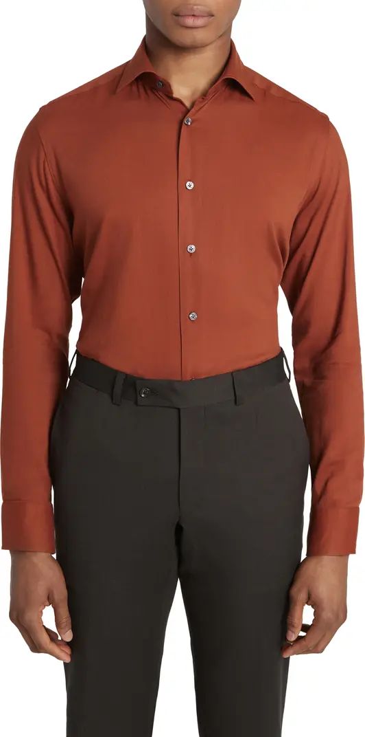Aurelio Cotton & Silk Blend Dress Shirt | Nordstrom