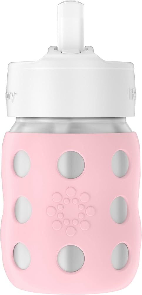 Lifefactory 8-Ounce Stainless-Steel Vacuum-Insulated Wide-Neck Baby Bottle with Straw Cap, Desert... | Amazon (US)