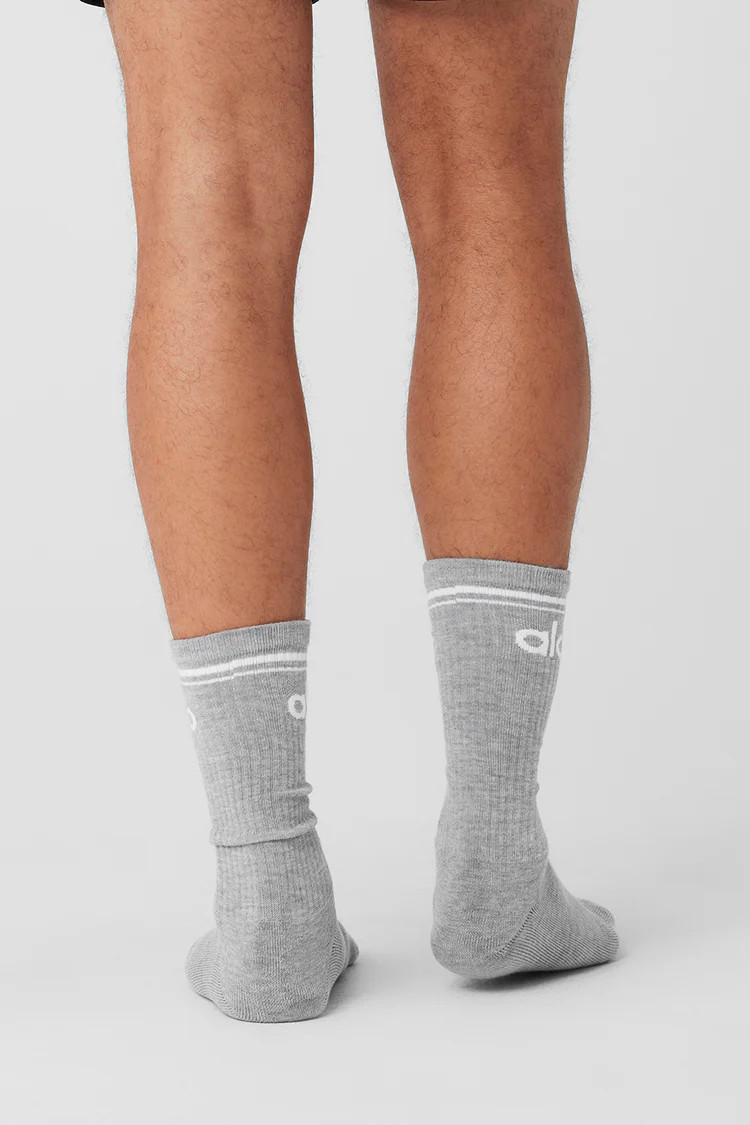 Unisex Throwback Sock - Athletic Heather Grey/White | Alo Yoga (US)